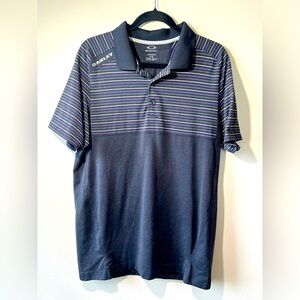 Oakley Hydrolix Regular Fit Men’s L Golf Polo Stripes Black Two-Tone‎ Design
